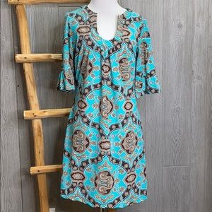 Jude Connally Turquoise Paisley Nancy Dress